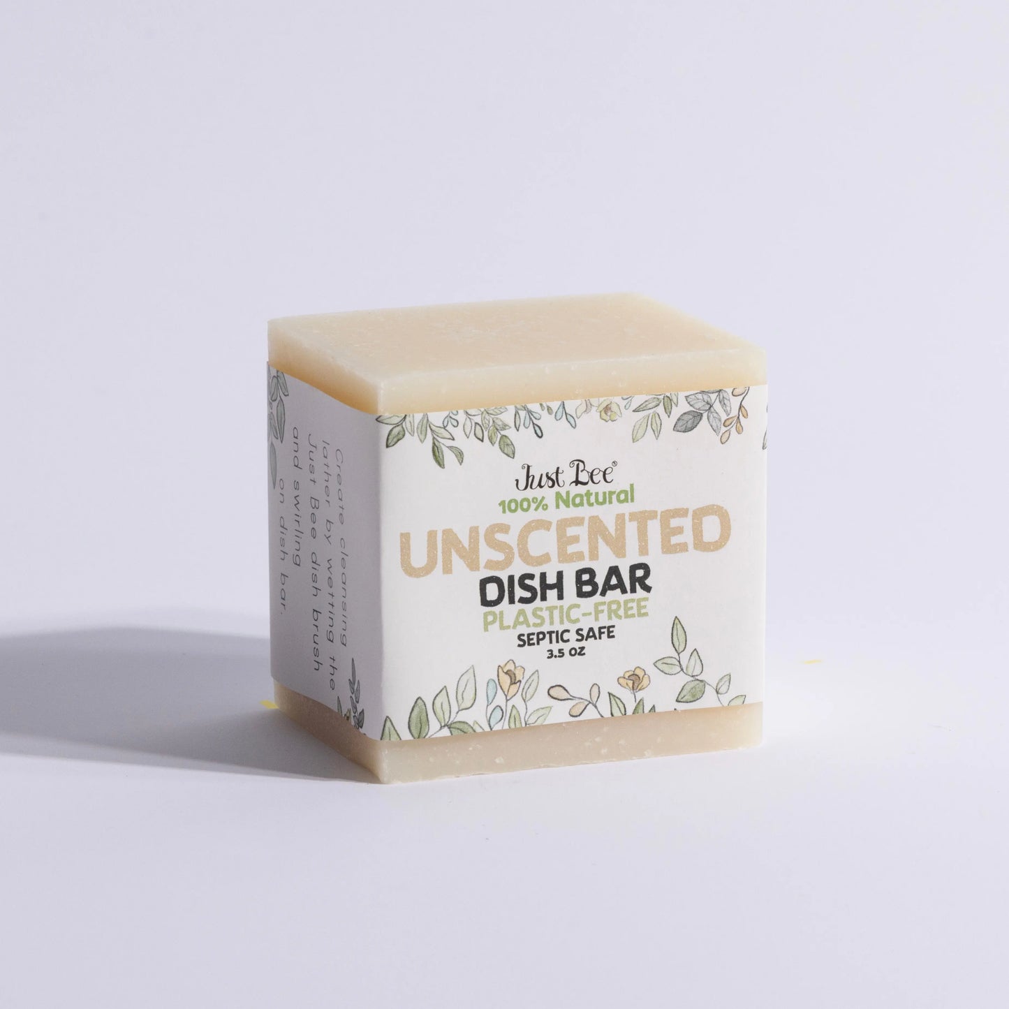 Unscented Dish Bar - Plastic Free by Just Bee Just Bee Cosmetics