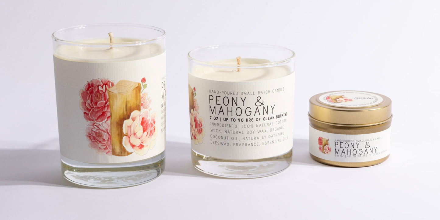 Peony & Mahogany - Just Bee Candle