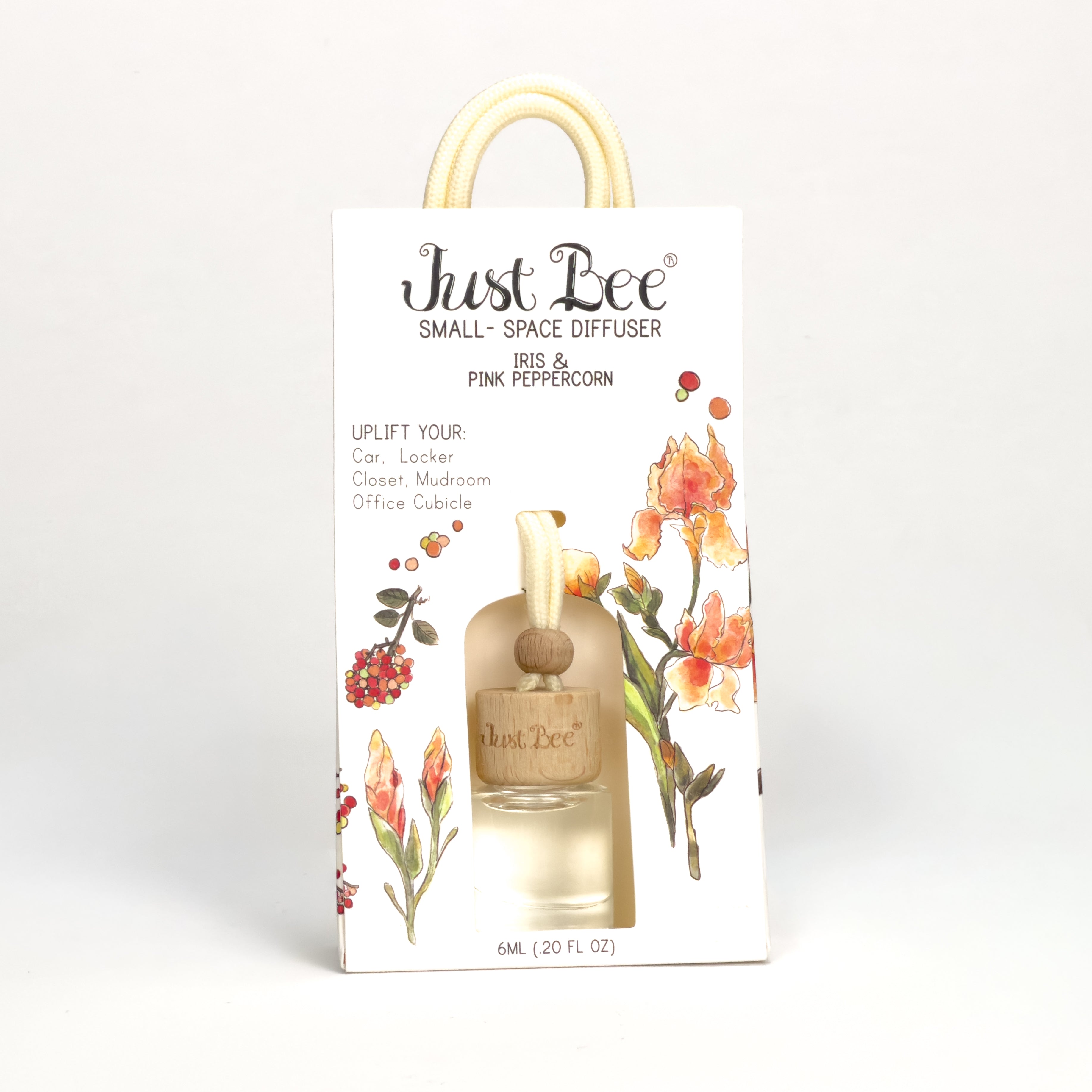 Small-Space Hanging Diffuser - Iris & Pink Peppercorn - Just Bee