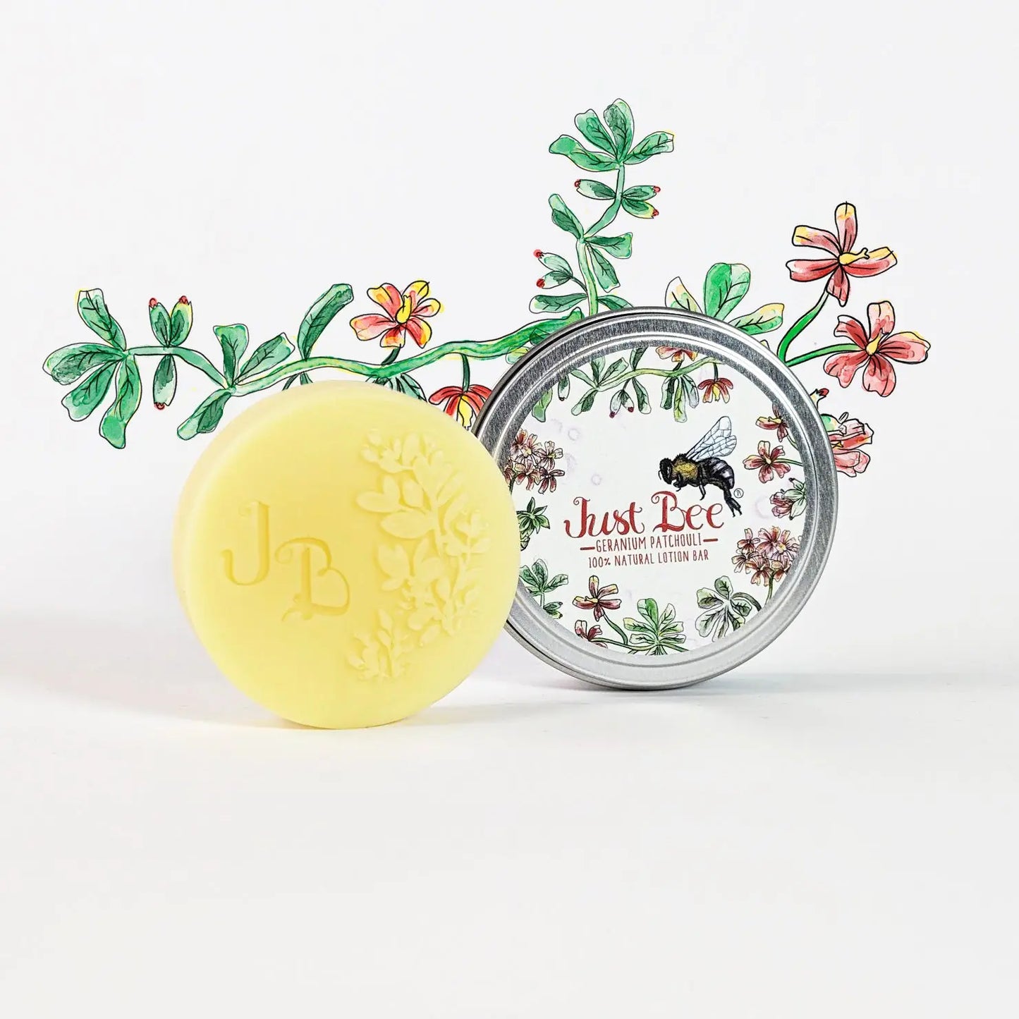 Patchouli Geranium - 100% Natural Lotion Bar Just Bee Cosmetics