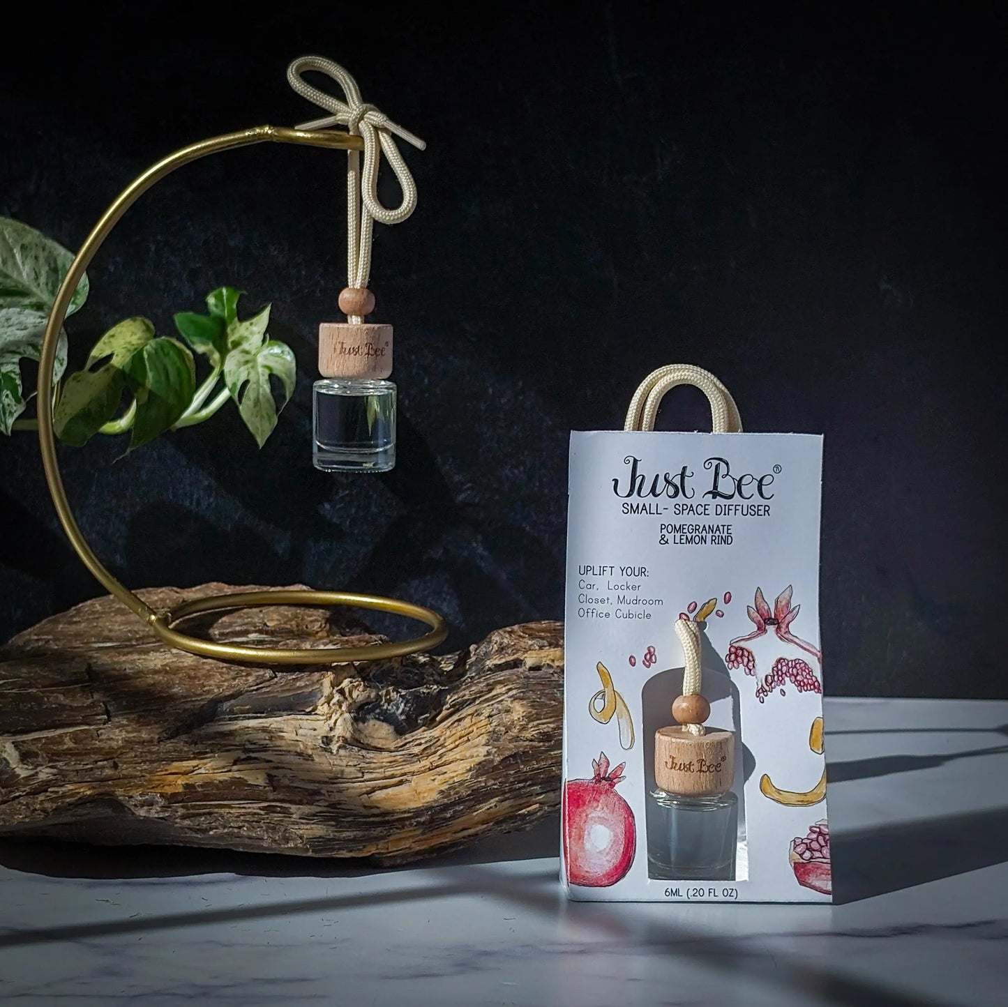 Small-Space Hanging Diffuser - Pomegranate & Lemon Rind Just Bee Cosmetics