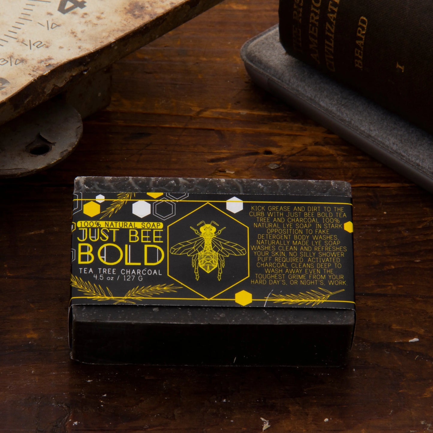 Just Bee Bold Tea Tree Charcoal - 100% Natural Organic Bar Soap Just Bee Bold