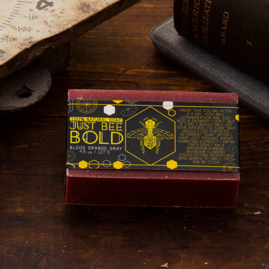Just Bee Bold Blood Orange Gray  - 100% Natural Organic Bar Soap Just Bee Bold