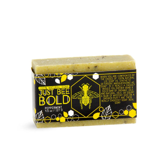 Just Bee Bold Peppermint - 100% Natural Organic Bar Soap