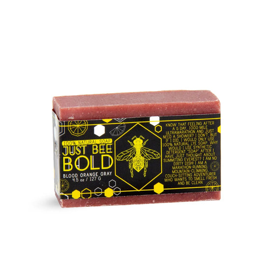 Just Bee Bold Blood Orange Gray  - 100% Natural Organic Bar Soap Just Bee Bold