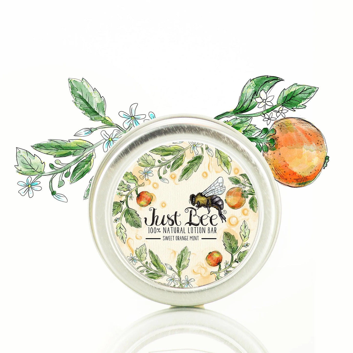 Sweet Orange Mint - 100% Natural Lotion Bar Just Bee Cosmetics